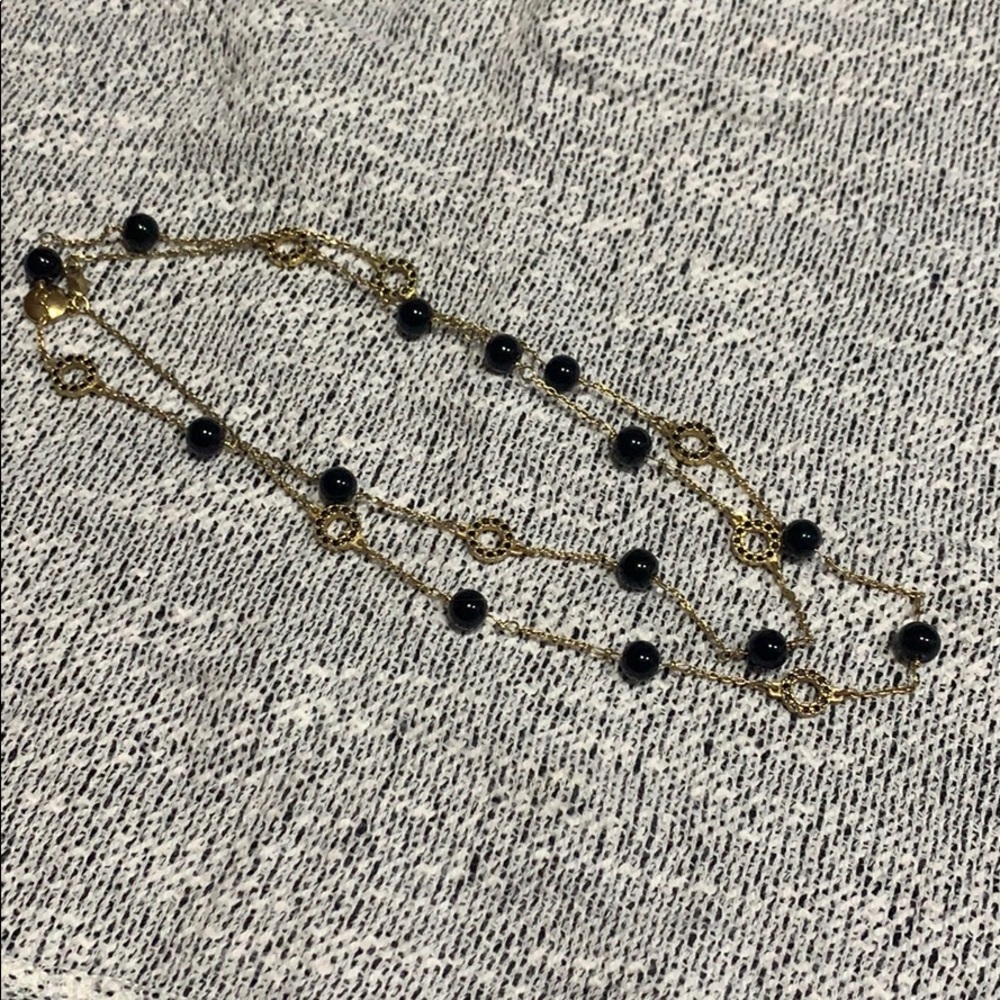 J. Crew long length black beaded necklace